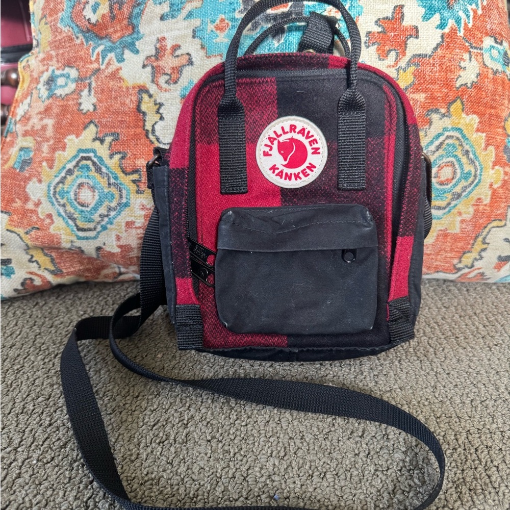 Fjallraven Red and Black Crossbody Bag with Durable Design